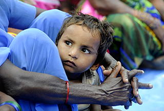 Child in Chandidhan, Uttar Pradesh, India, on the border with Nepal