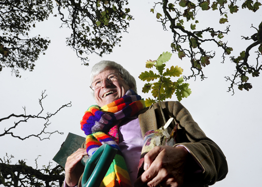 Former Scottish Green Party leader and MSP Robin Harper with oak seedlings at The House of The Binns