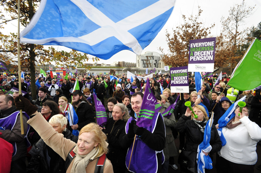 Public sector workers demonstration at the Scottish Parliament Public sector workers demonstration at the Scottish Parliament