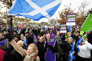 Public sector workers demonstration at the Scottish Parliament Public sector workers demonstration at the Scottish Parliament