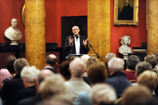 Addressing the 160-strong audience at the Royal College of Physicians, Edinburgh Addressing the 160-strong audience at the Royal College of Physicians, Edinburgh