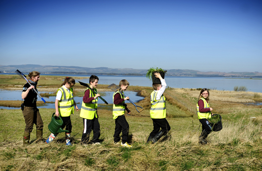 Youngsters at RSPB Scotland's Loch Leven reserve Youngsters at RSPB Scotland's Loch Leven reserve