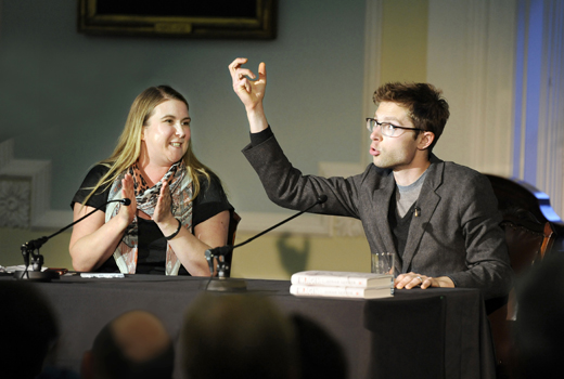 Inspired: science writer Jonah Lehrer with book event host Amanda Tyndall