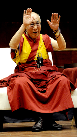 The Dalai Lama answers questions from Edinburgh students