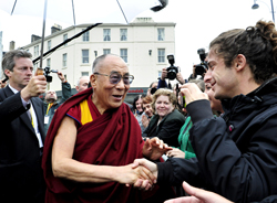 Living in the moment - greeting well-wishers