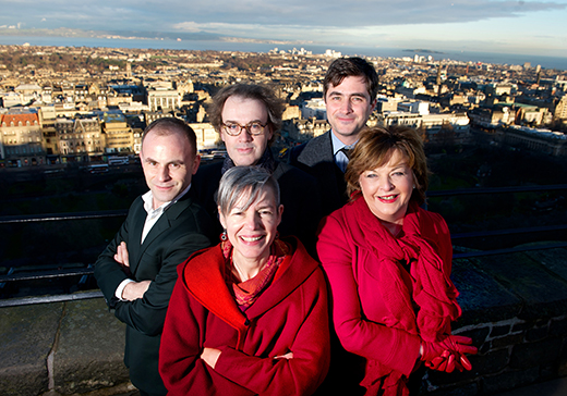 Launch of The James Plays with Laurie Sansom, Rona Munro, Jonathan Mills, Robin Hawkes and Fiona Hyslop at Edinburgh Castle Launch of The James Plays with Laurie Sansom, Rona Munro, Jonathan Mills, Robin Hawkes and Fiona Hyslop at Edinburgh Castle