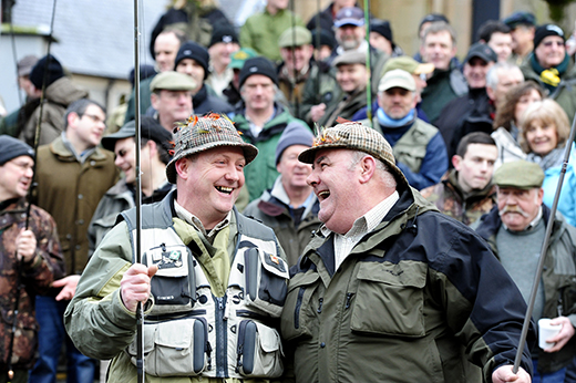 Ian Botham opens the fishing season on the River Teith, Callender