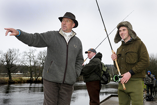 Ian Botham opens the fishing season on the River Teith, Callender